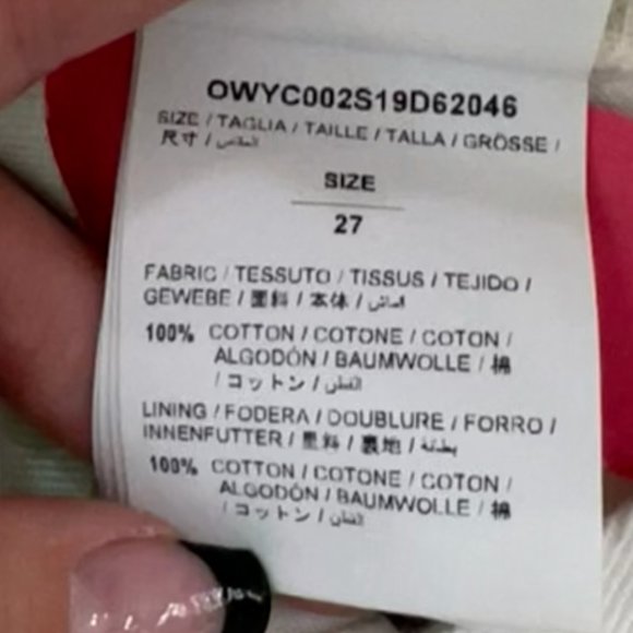 $535 Off-White White Black Logo Stone-Washed Distressed Denim Shorts size 27 - Picture 8 of 12